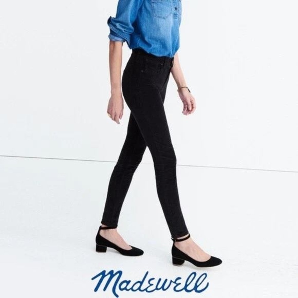 Madewell 9 High‎ Riser Skinny Skinny Jeans Pants F8996 Velevet Black Women's 28
